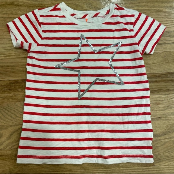 Crewcuts Striped Red and White Star Sequin T-Shirt - Picture 2 of 4